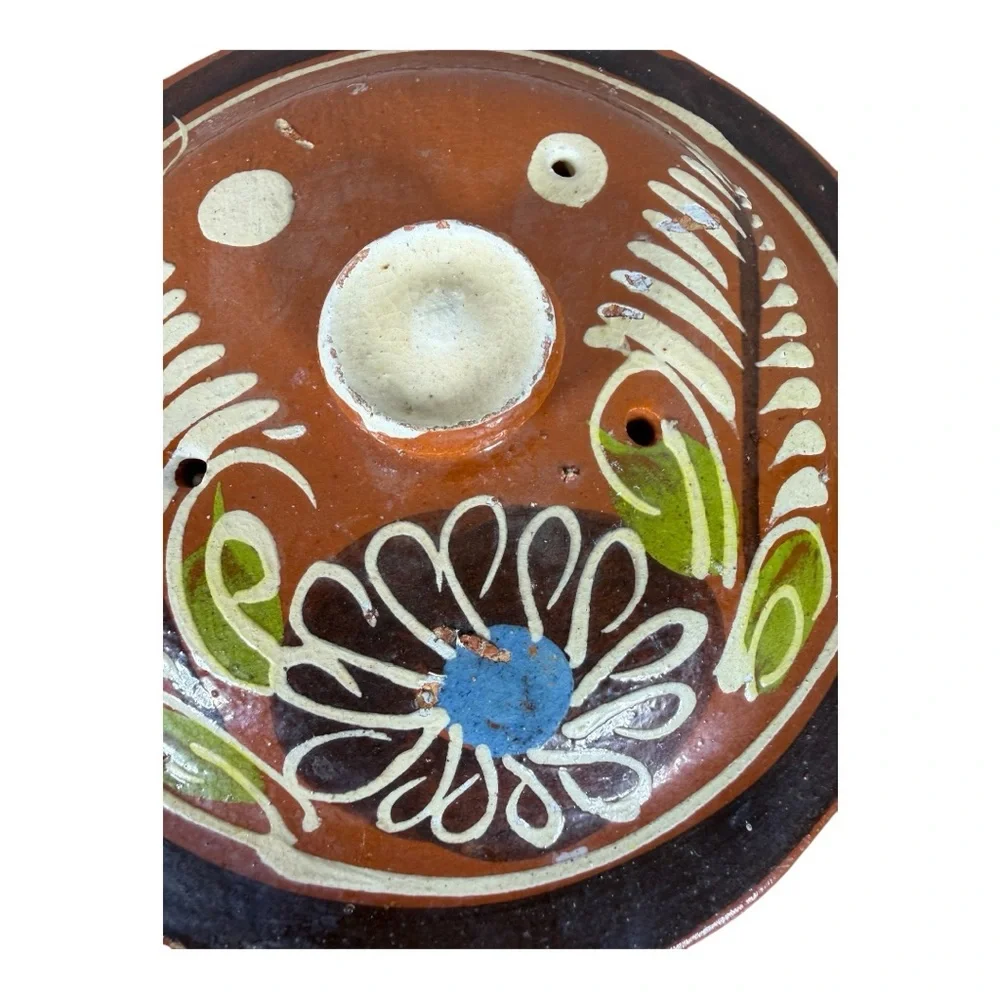 Hand-Painted Mexican Pottery Pot with Lid‎